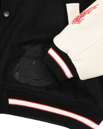 HUF x EVISEN STADIUM LOGO JACKET - BLACK