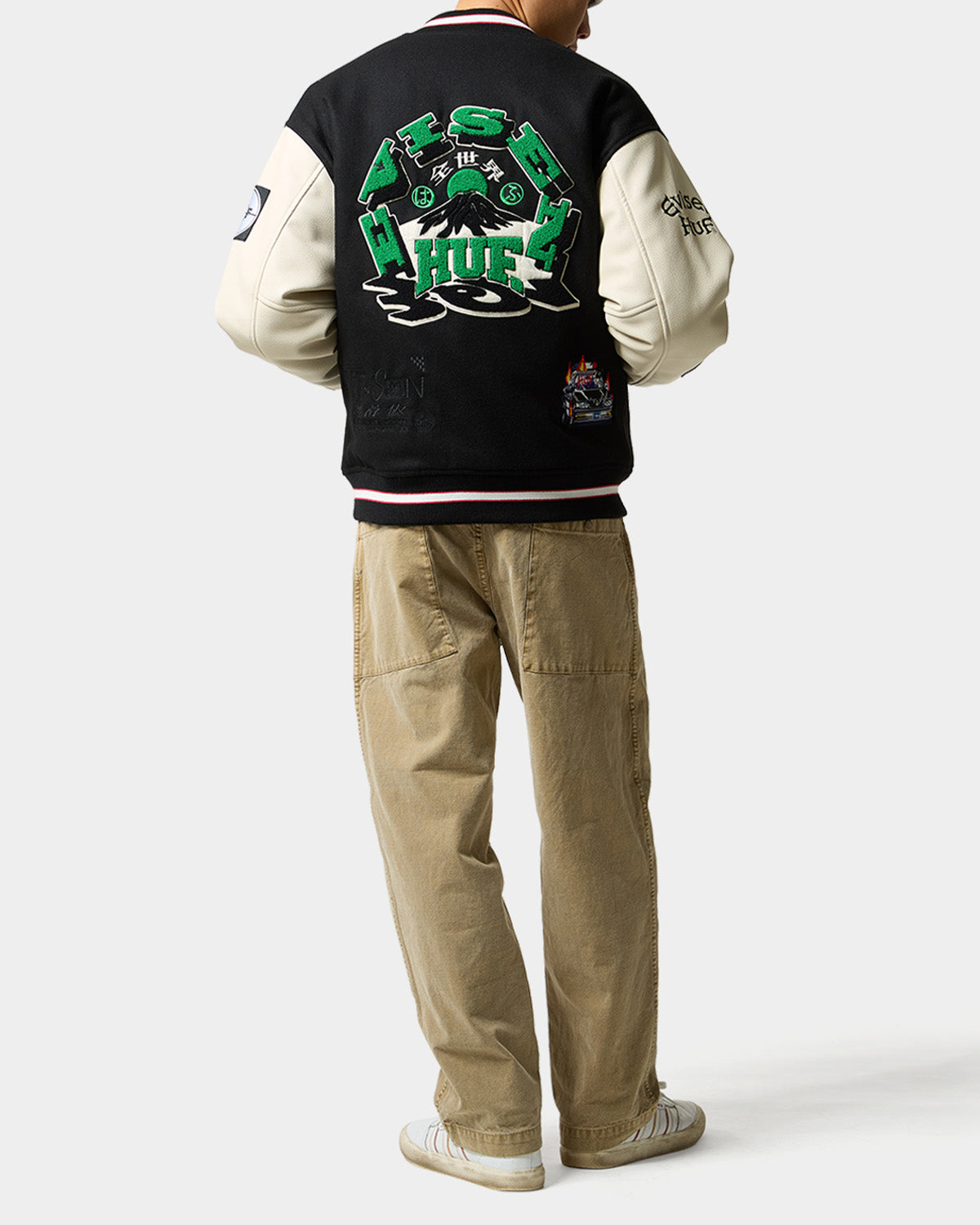HUF x EVISEN STADIUM LOGO JACKET - BLACK – Evisen Skateboards ゑ