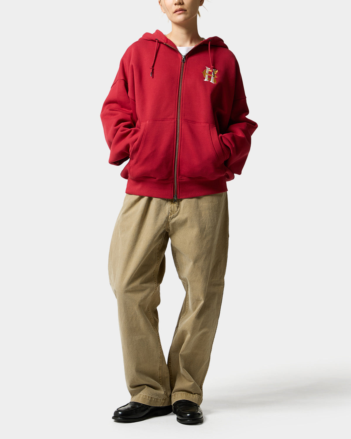 HUF x EVISEN HUFUJI ZIP HOODIE - RED