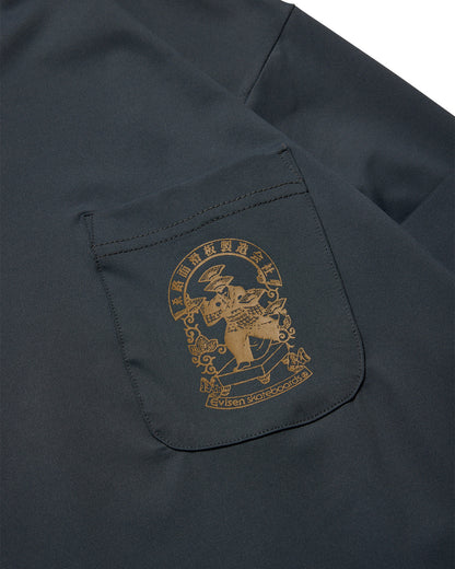 EMBLEM POCKET TECH LS TEE - DARK NAVY