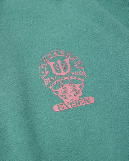 TIGER MATCH EMBLEM CREW SWEAT - TURQUOISE
