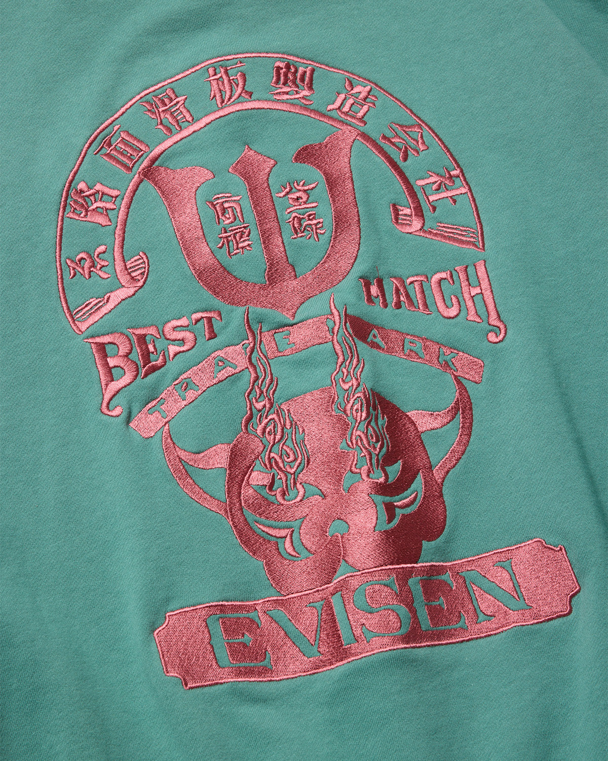 TIGER MATCH EMBLEM CREW SWEAT - TURQUOISE