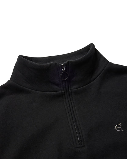 MIND LAND HALF ZIP SWEAT - BLACK