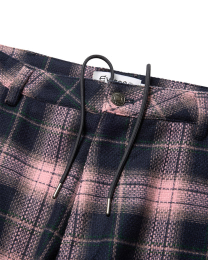 CHECK WOOL PAINTER PANTS - PINK