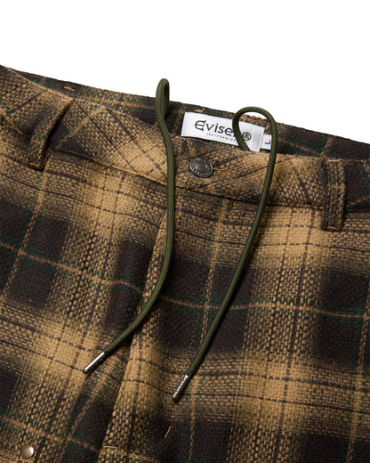 CHECK WOOL PAINTER PANTS - YELOW