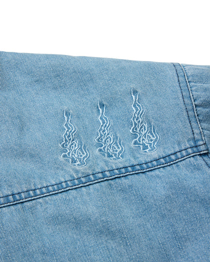 EYE FIRE DENIM PUFF JACKET - BLUE