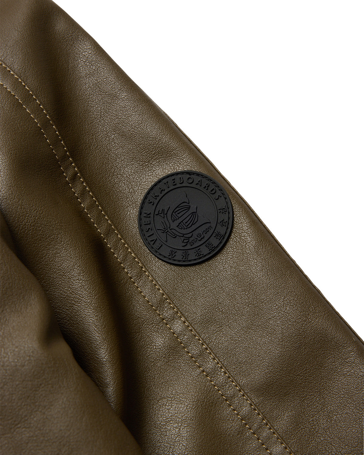 POSTMAN FAUX LEATHER JACKET - BLACK – Evisen Skateboards ゑ