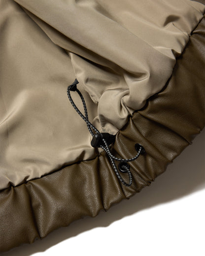 POSTMAN FAUX LEATHER JACKET - COFFEE BROWN