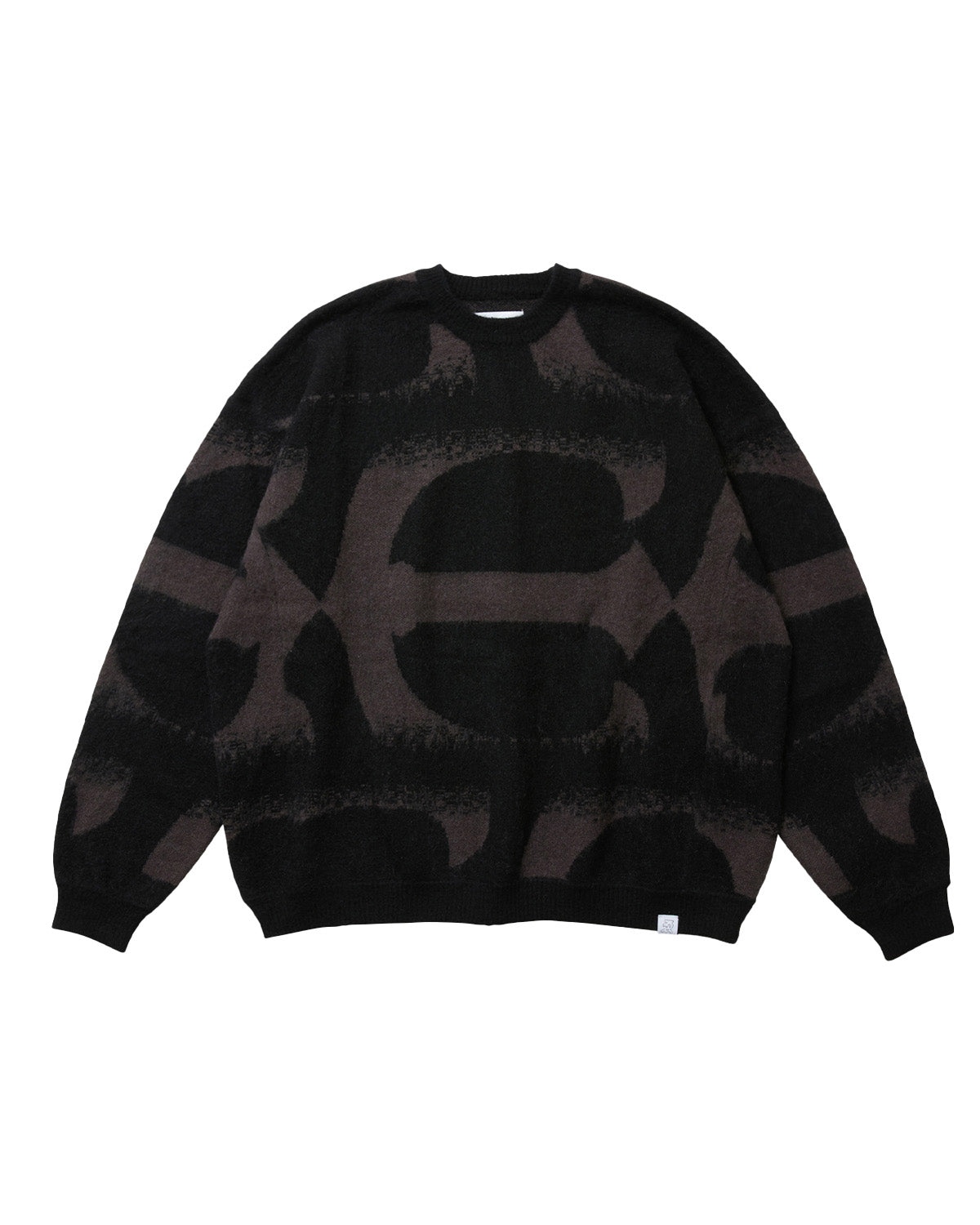 PATTERN MOHAIR KNIT - BLACK