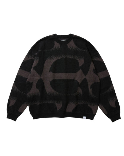 PATTERN MOHAIR KNIT - BLACK