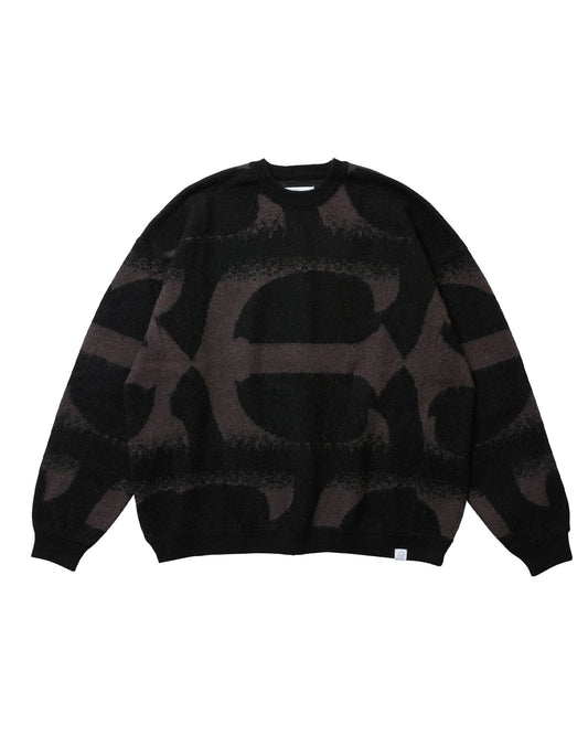 PATTERN MOHAIR KNIT - BLACK