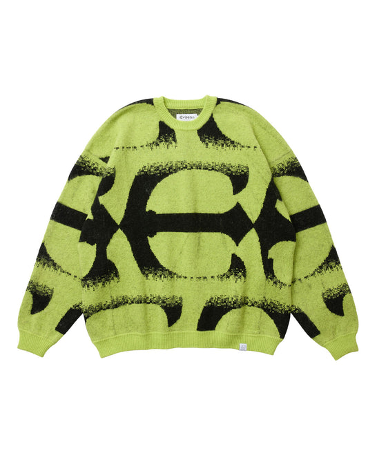 PATTERN MOHAIR KNIT - GREEN