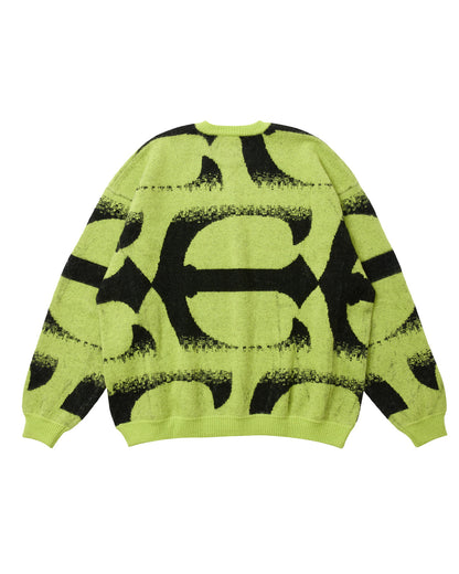 PATTERN MOHAIR KNIT - GREEN