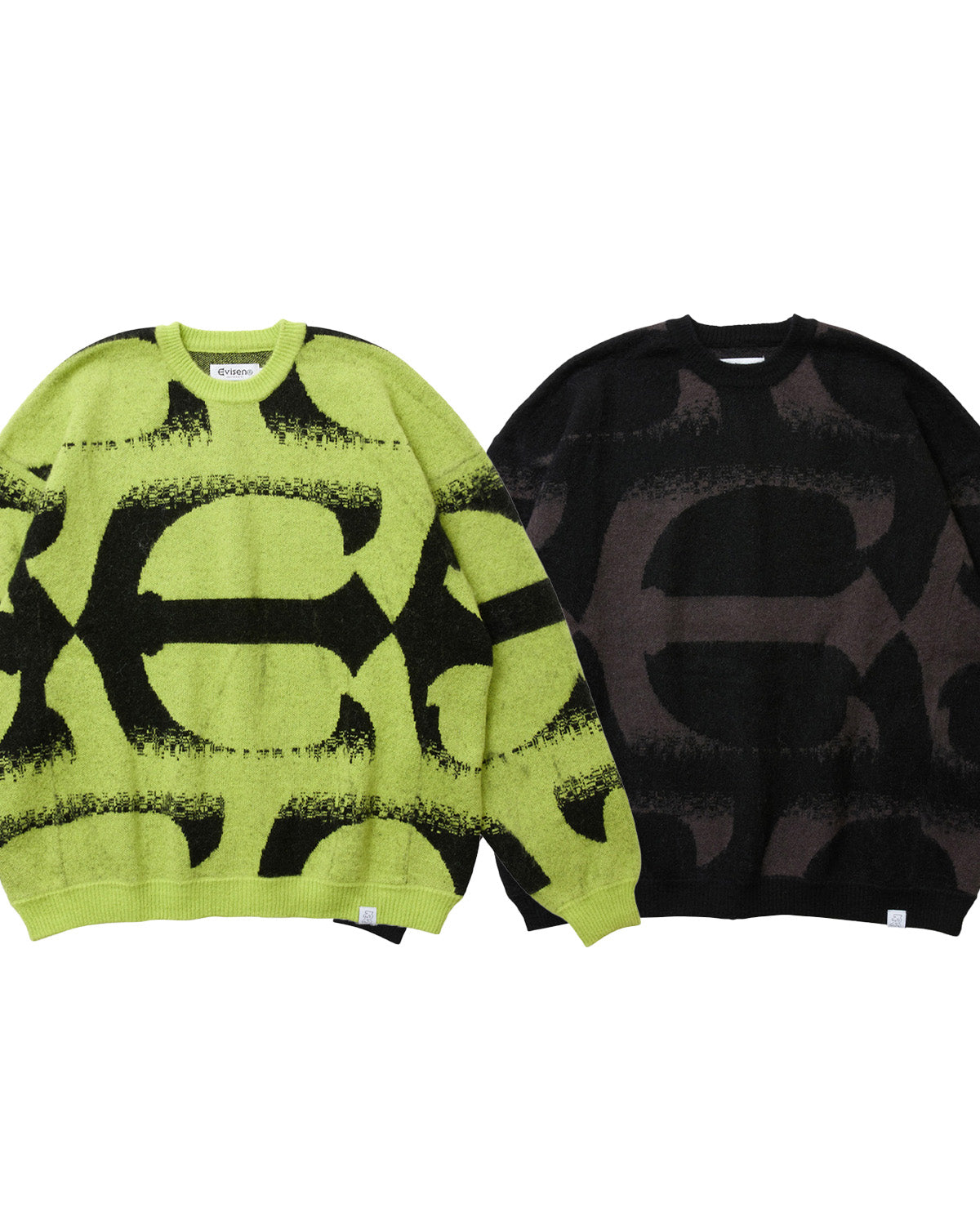 PATTERN MOHAIR KNIT - BLACK