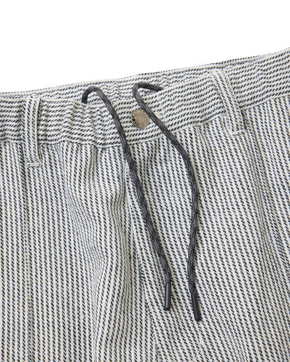JACQUARD PINTUCK PANTS - WHITE