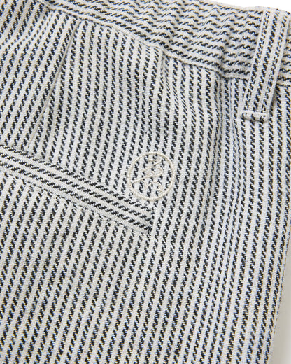 JACQUARD PINTUCK PANTS - WHITE
