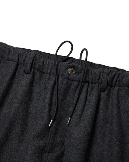 2-WAY WOOL WIDE PANTS - CHARCOAL