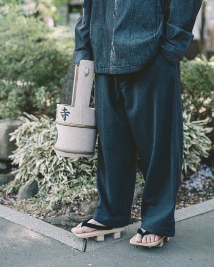 2-WAY WOOL WIDE PANTS - NAVY