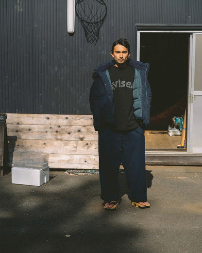 2-WAY WOOL WIDE PANTS - NAVY