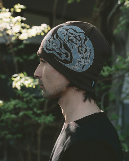 YIN-YANG FIRE BEANIE - BLACK