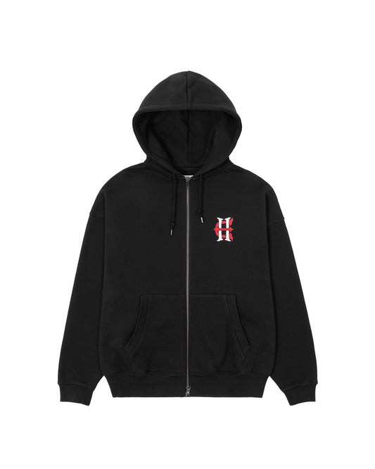 HUF x EVISEN HUFUJI ZIP HOODIE - BLACK