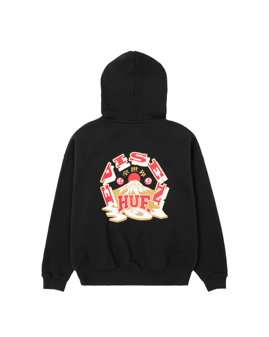 HUF x EVISEN HUFUJI ZIP HOODIE - BLACK
