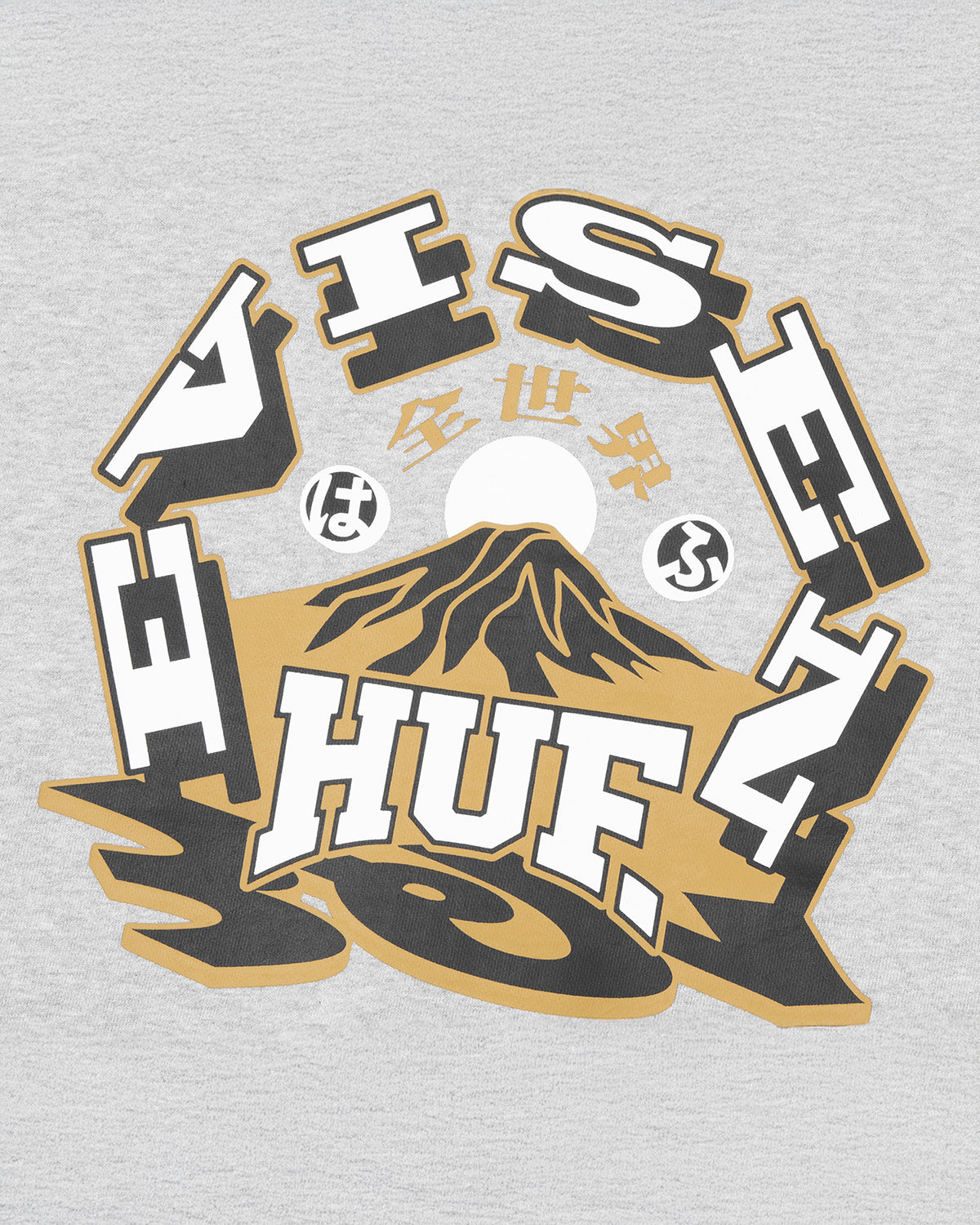 HUF x EVISEN HUFUJI ZIP HOODIE - HEATHER GREY