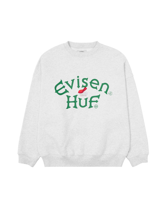 HUF x EVISEN SUSHI CREW FLEECE - ASH GREY