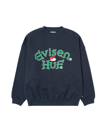 HUF x EVISEN SUSHI CREW FLEECE - NAVY