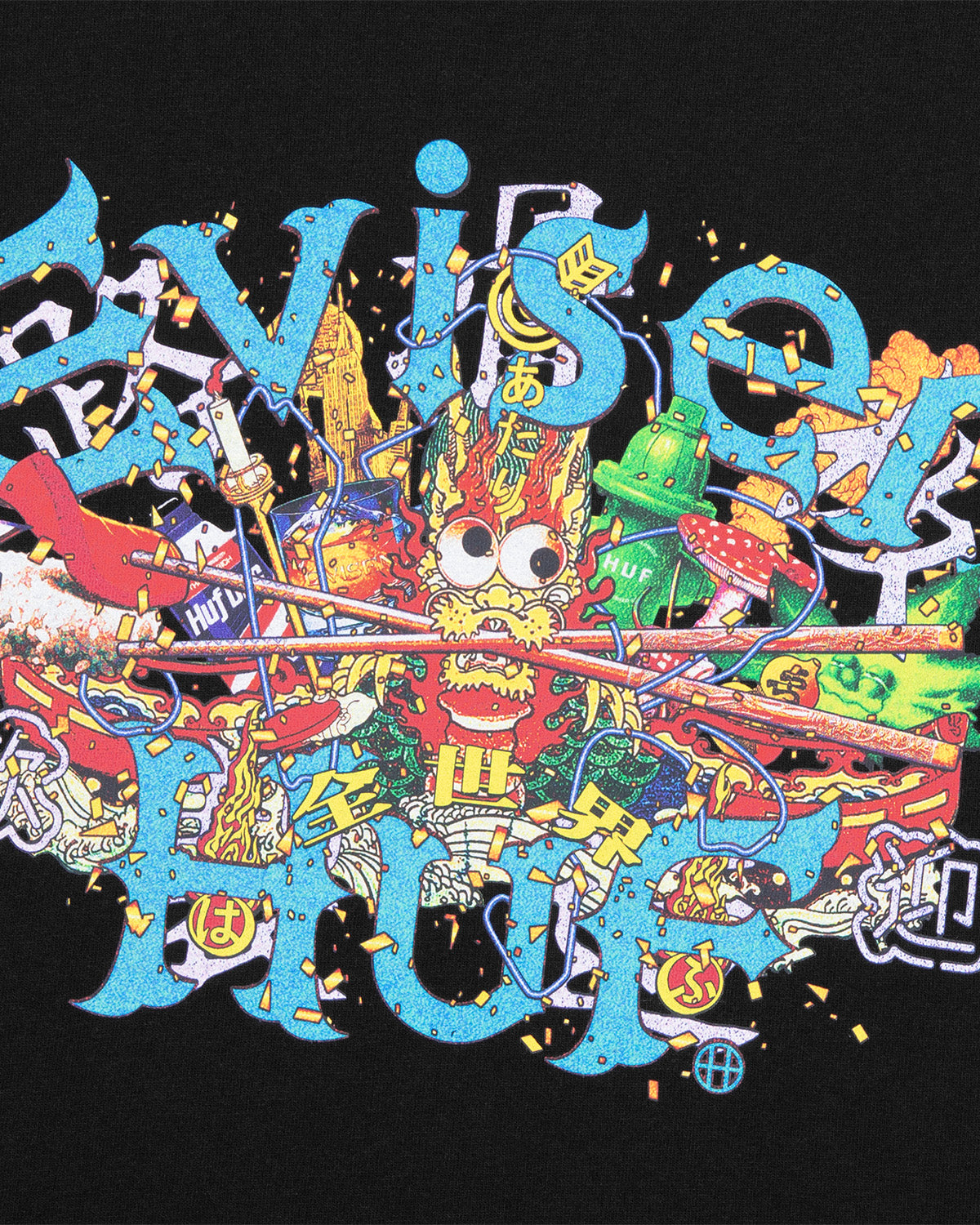 HUF x EVISEN DRAGON S/S TEE - BLACK