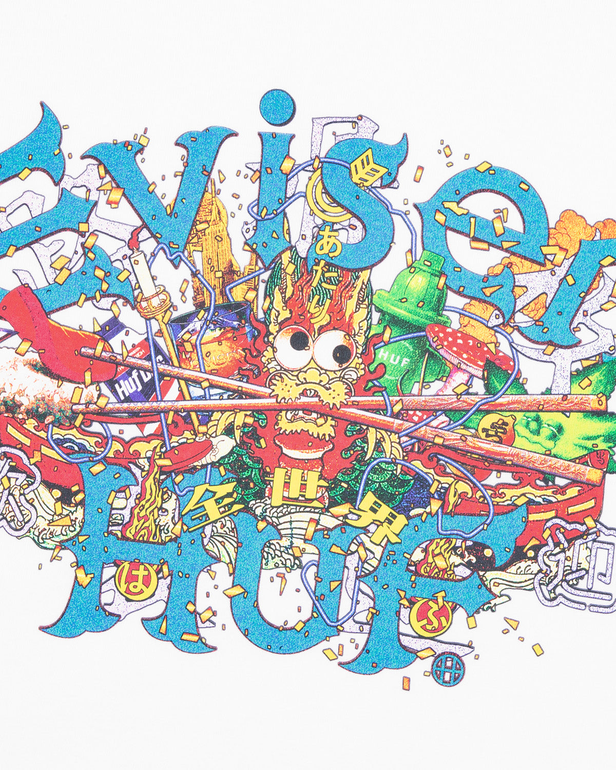 HUF x EVISEN DRAGON S/S TEE - WHITE