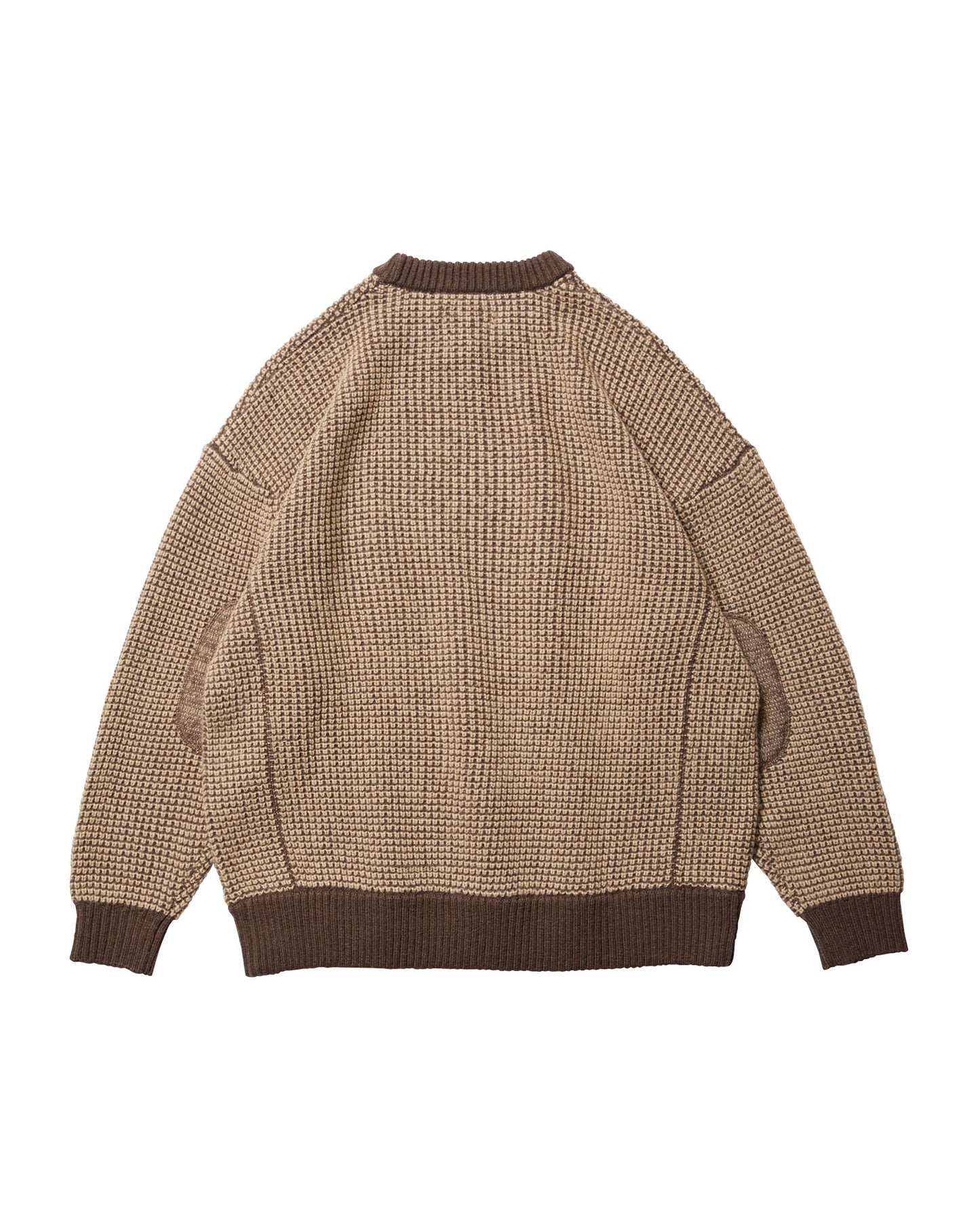 WAFFLE MOHAIR CREWNECK - BROWN × BEIGE