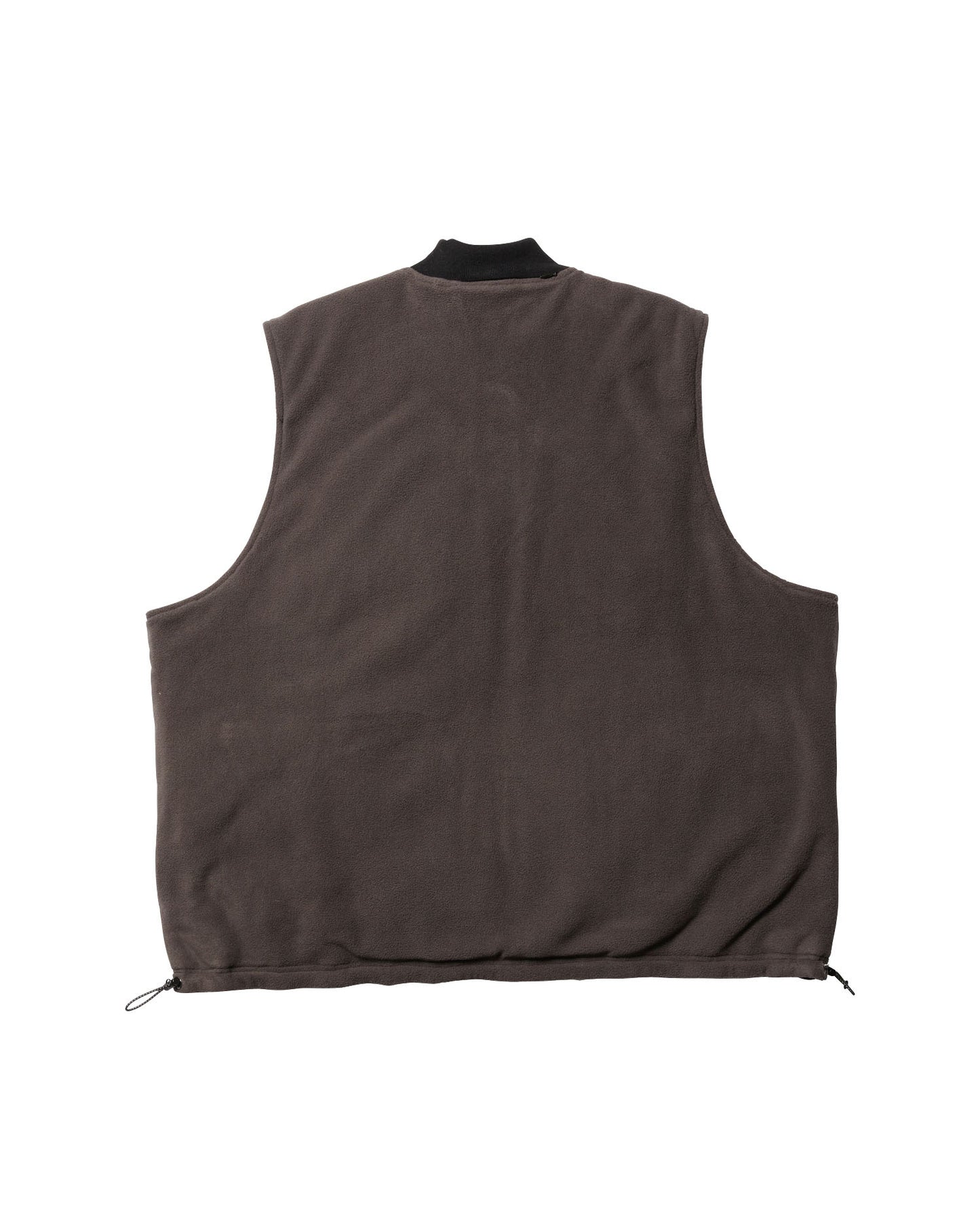 MICRO FLEECE DENIM REVERSIBLE VEST - BLACK