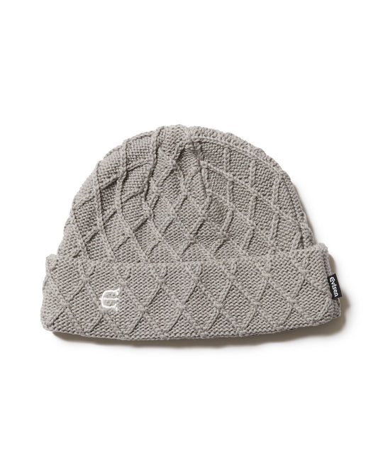 E LOGO BEANIE - GREY