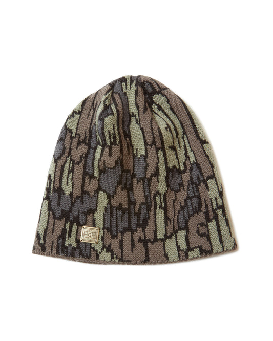 JACQUARD CAMO BEANIE - OLIVE