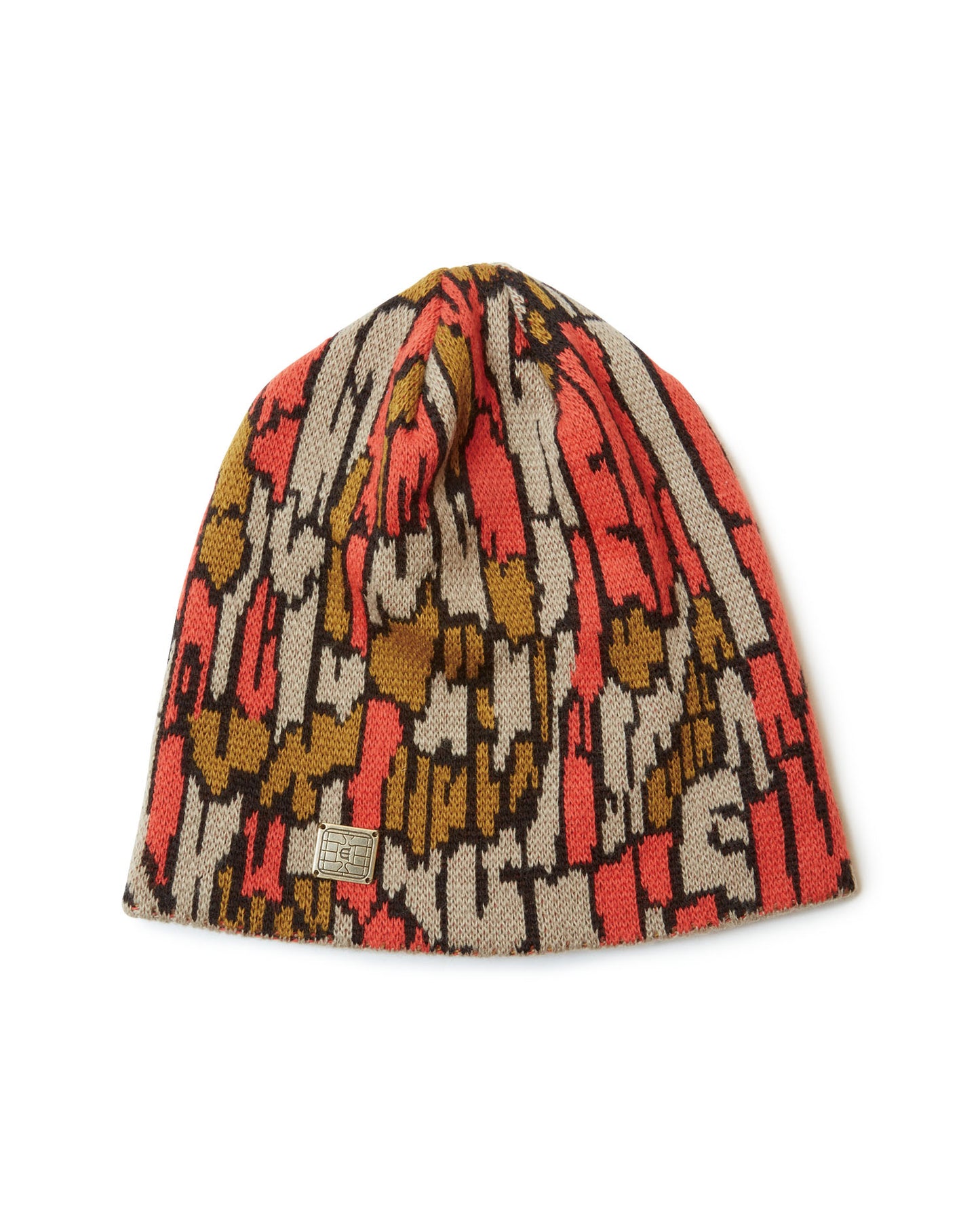 JACQUARD CAMO BEANIE - RED