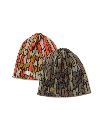 JACQUARD CAMO BEANIE - RED