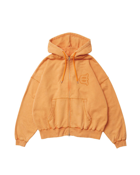 LOGO ZIP HOODIE - MUSTARD