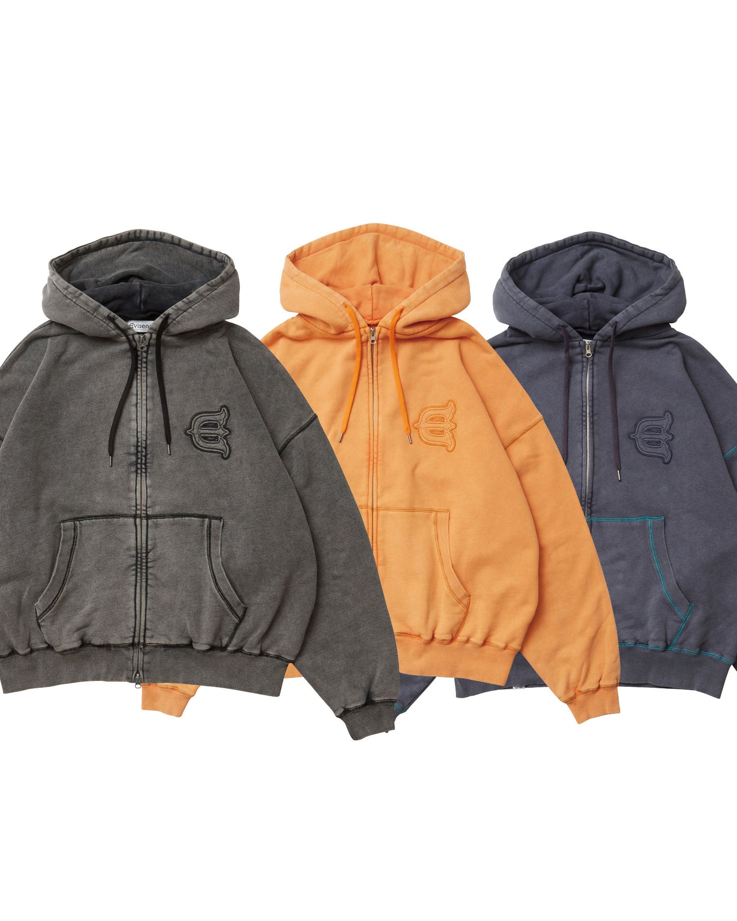 LOGO ZIP HOODIE - HEATHER GREY