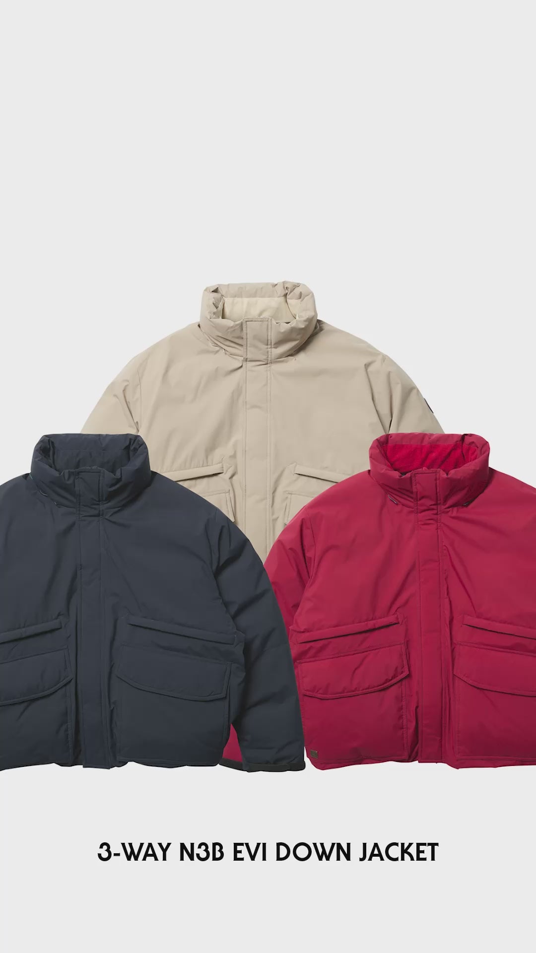 3-WAY N3B EVI DOWN JACKET - DARK NAVY – Evisen Skateboards ゑ